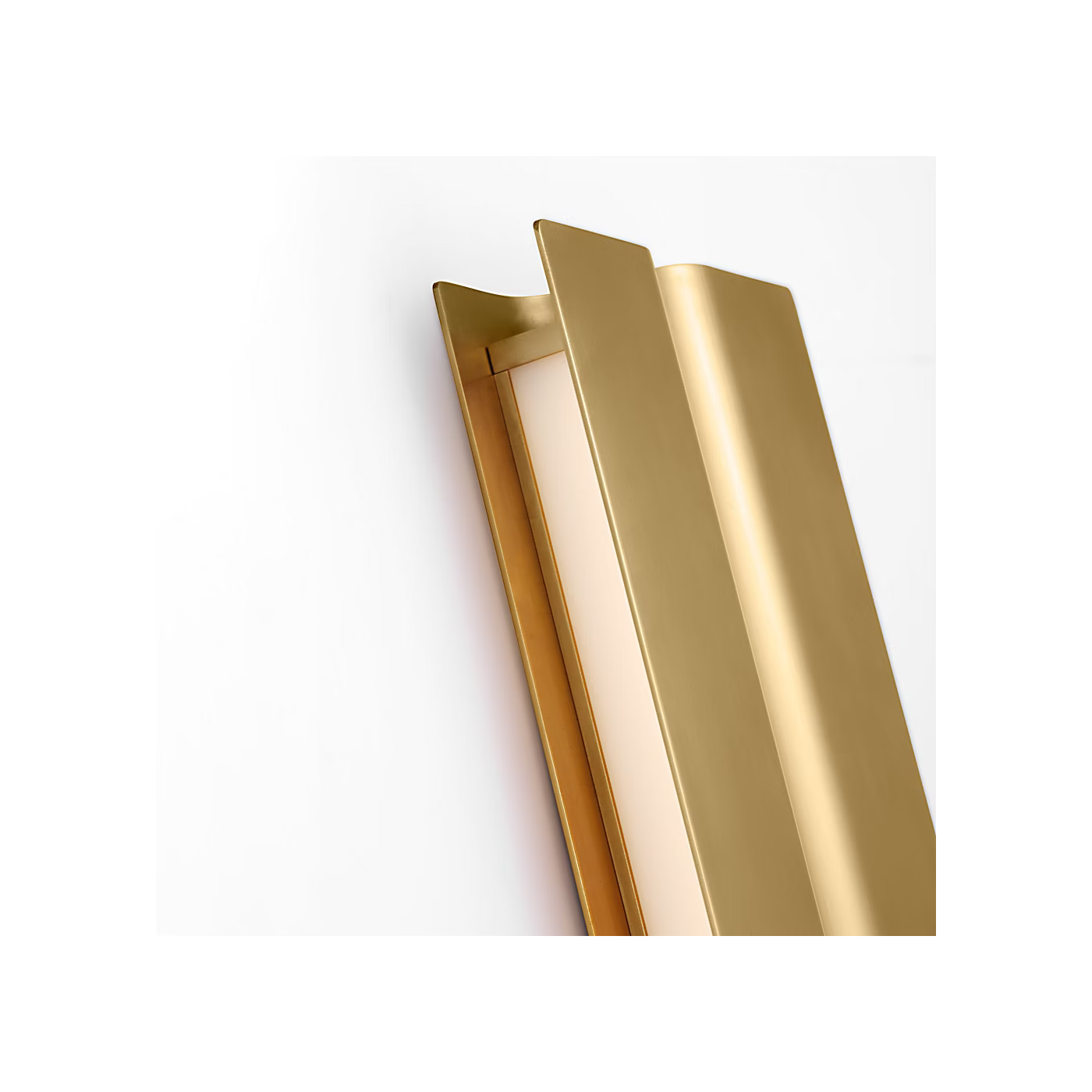 Architectural LED vanity light in hand rubbed antique brass finish