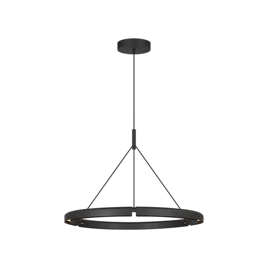 Visual Comfort Cloak 30 chandelier in matte black finish for luxury dining spaces