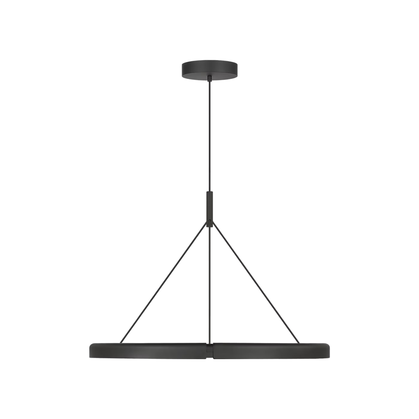 Minimalist black chandelier with integrated LED lighting for bedroom and entryway
