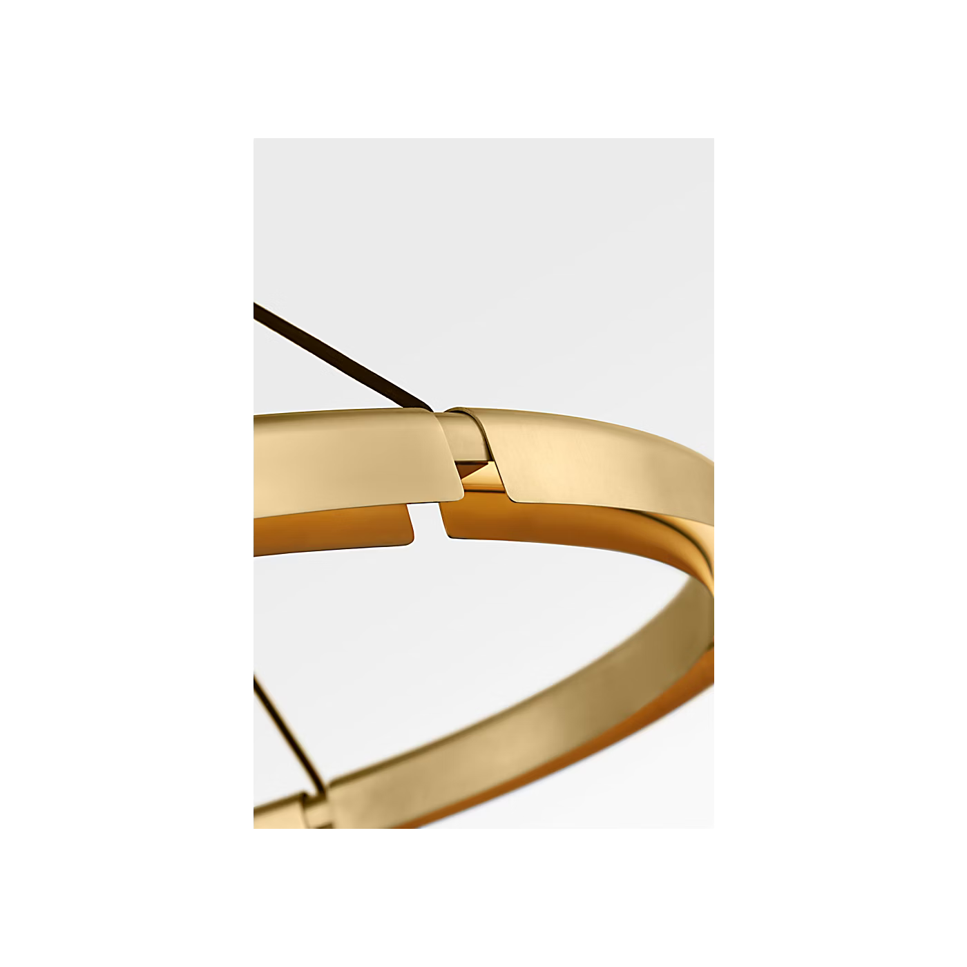 Cloak 30 modern chandelier with dimmable LED lighting in antique brass finish
