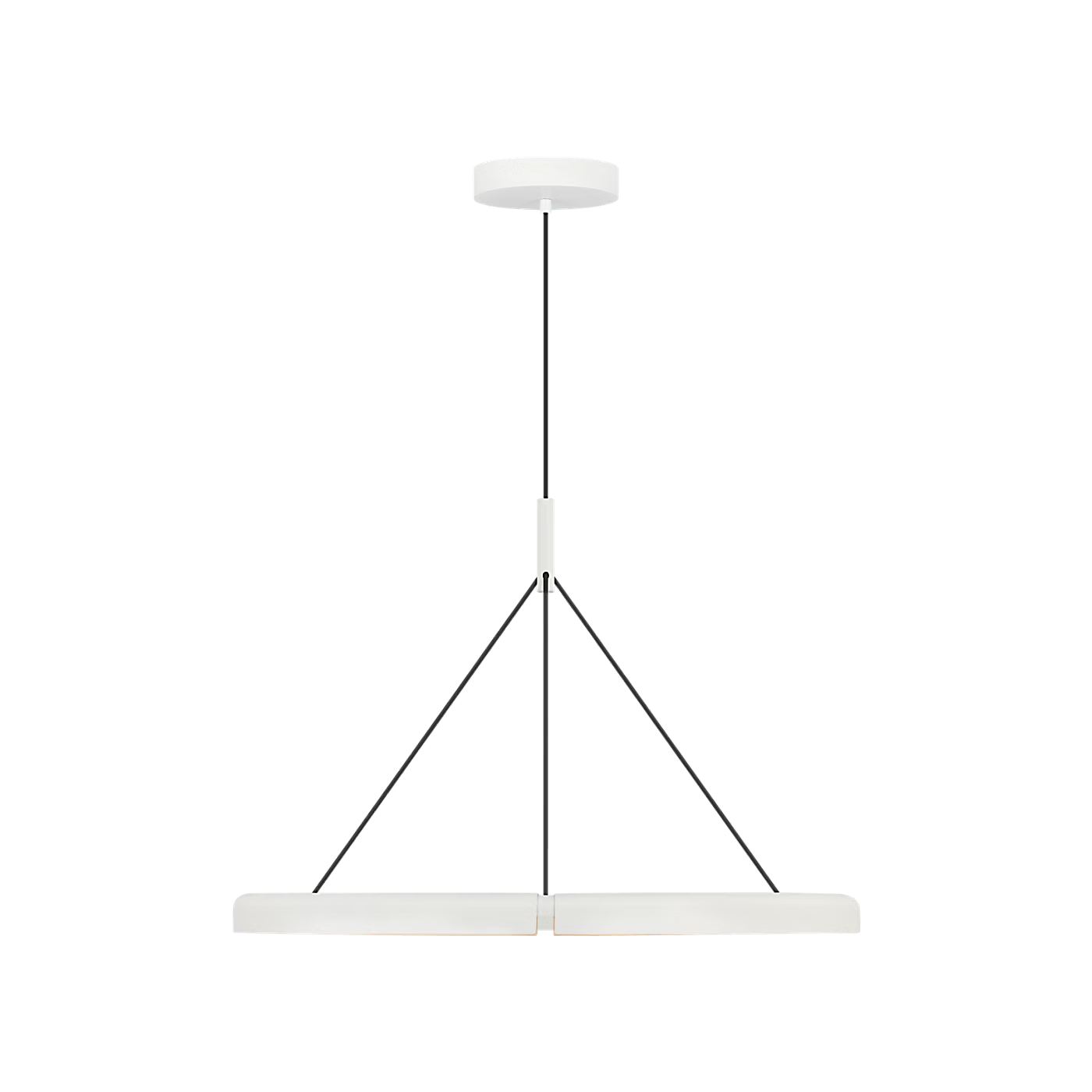 Cloak 30 modern chandelier with dimmable LED lighting in Matte White finish