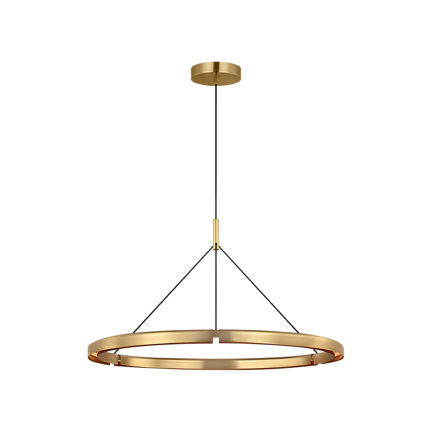 Cloak 36 chandelier in Hand Rubbed Antique Bronze by Visual Comfort with warm LED lighting