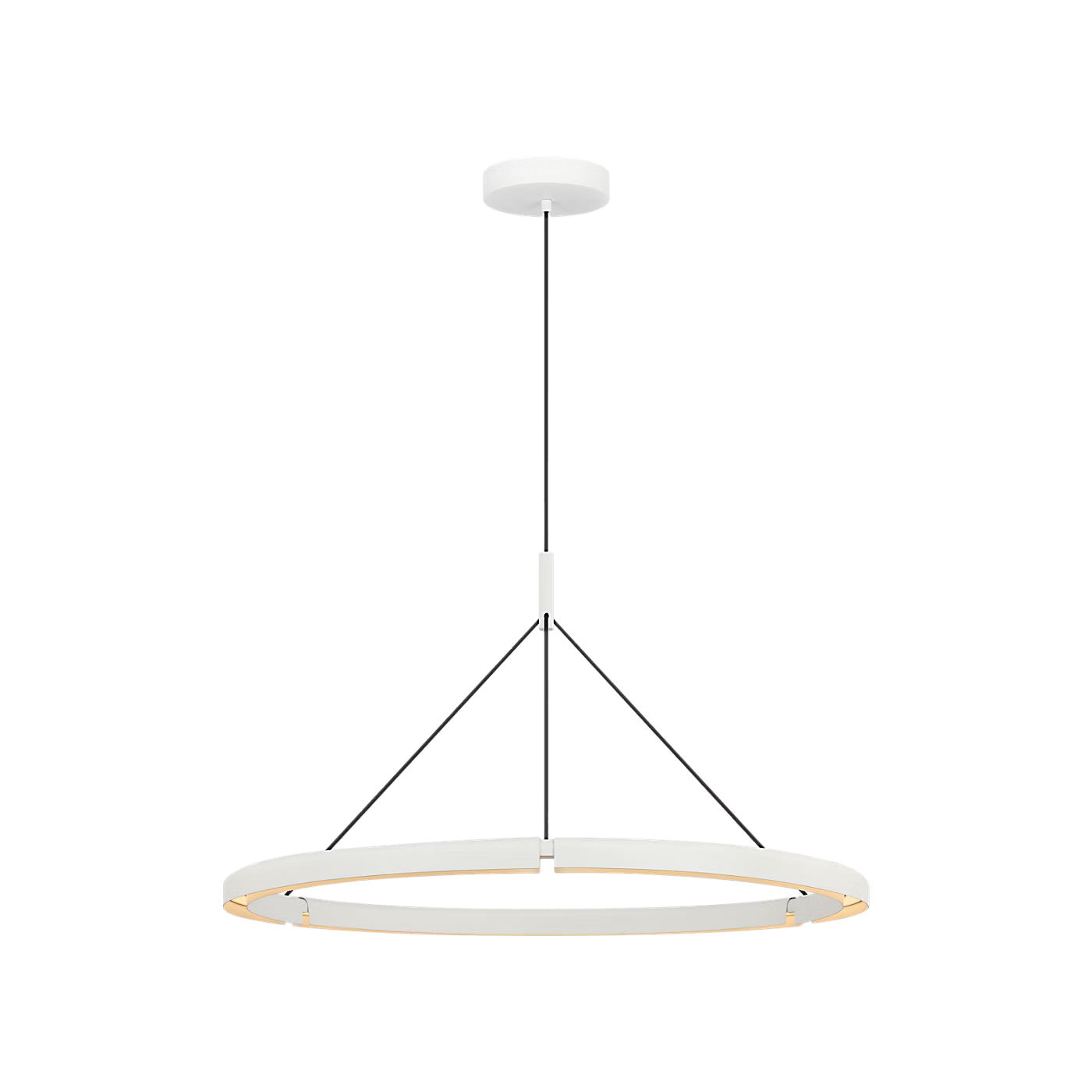 Sculptural white ceiling chandelier with concealed integrated LED illumination
