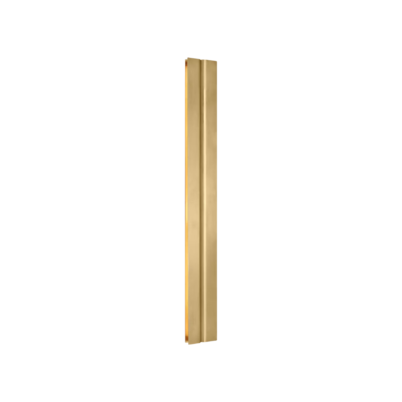 Minimalist brass bathroom vanity light with concealed LED lighting