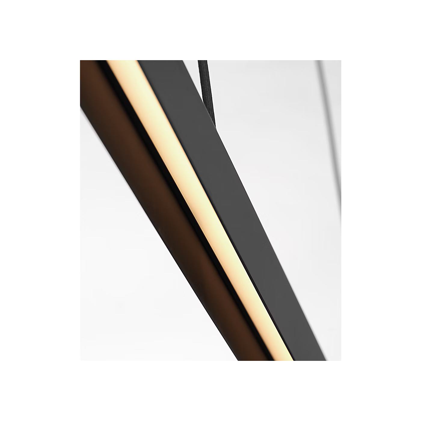 Cloak 60 modern chandelier by Peter Bristol in black finish with concealed LED lighting