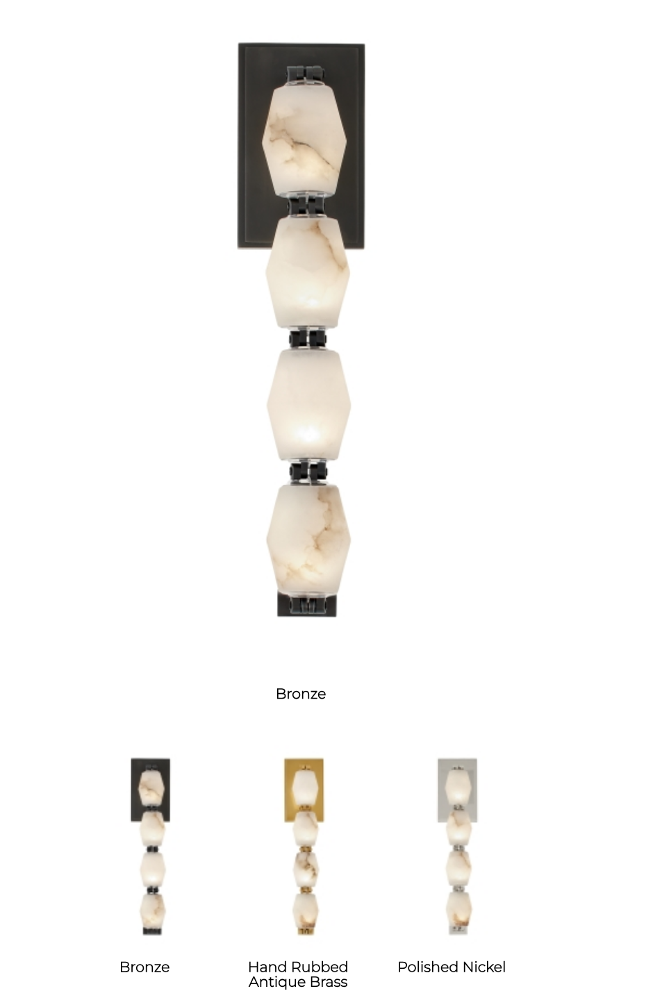 Collier 15-inch Alabaster LED Wall Sconce Brass Bronze by Visual & Comfort & Co