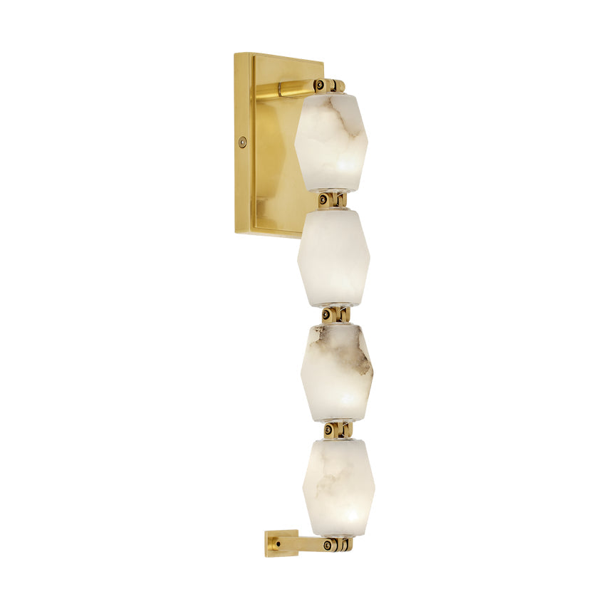 Collier 15-inch Alabaster LED Wall Sconce Brass Bronze by Visual & Comfort & Co