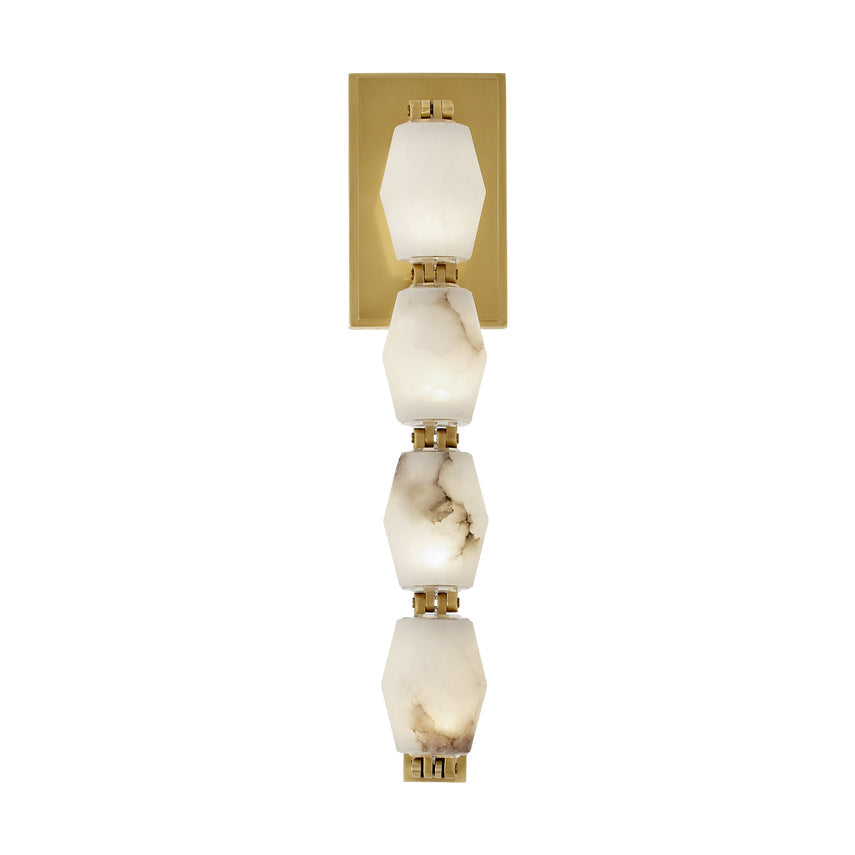 Collier 15-inch Alabaster LED Wall Sconce Brass Bronze by Visual & Comfort & Co