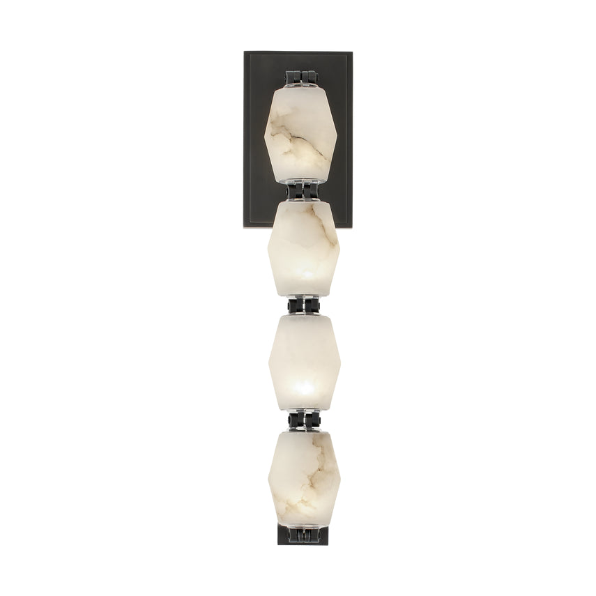 Collier 15-inch Alabaster LED Wall Sconce Brass Bronze by Visual & Comfort & Co