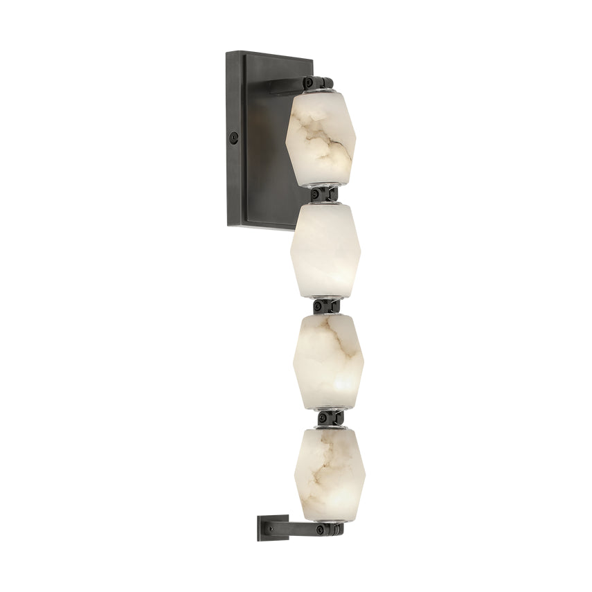 Collier 15-inch Alabaster LED Wall Sconce Brass Bronze by Visual & Comfort & Co