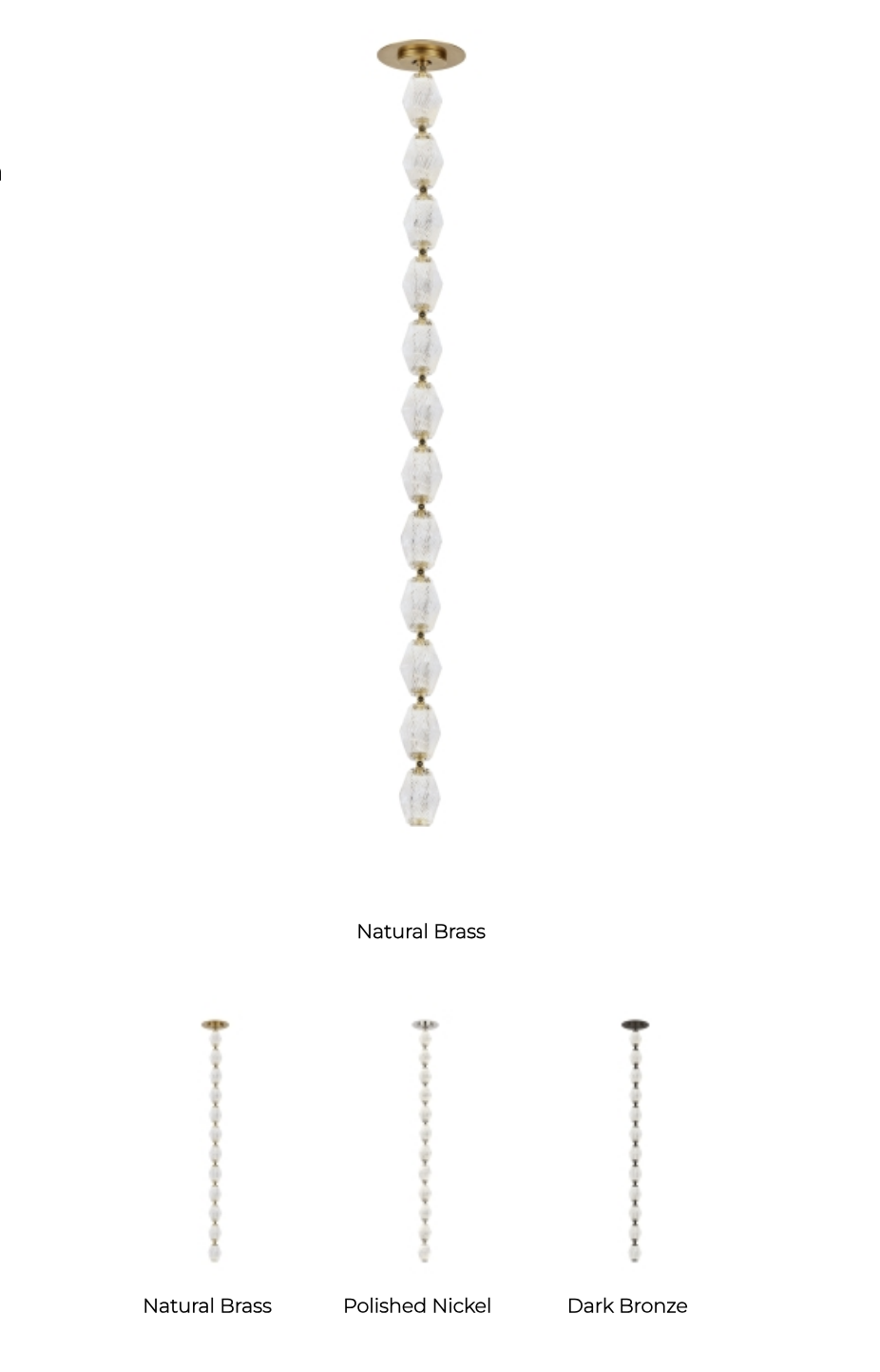 Collier 36 Sloped Ceiling Crystal Pendant by Visual & Comfort & Co