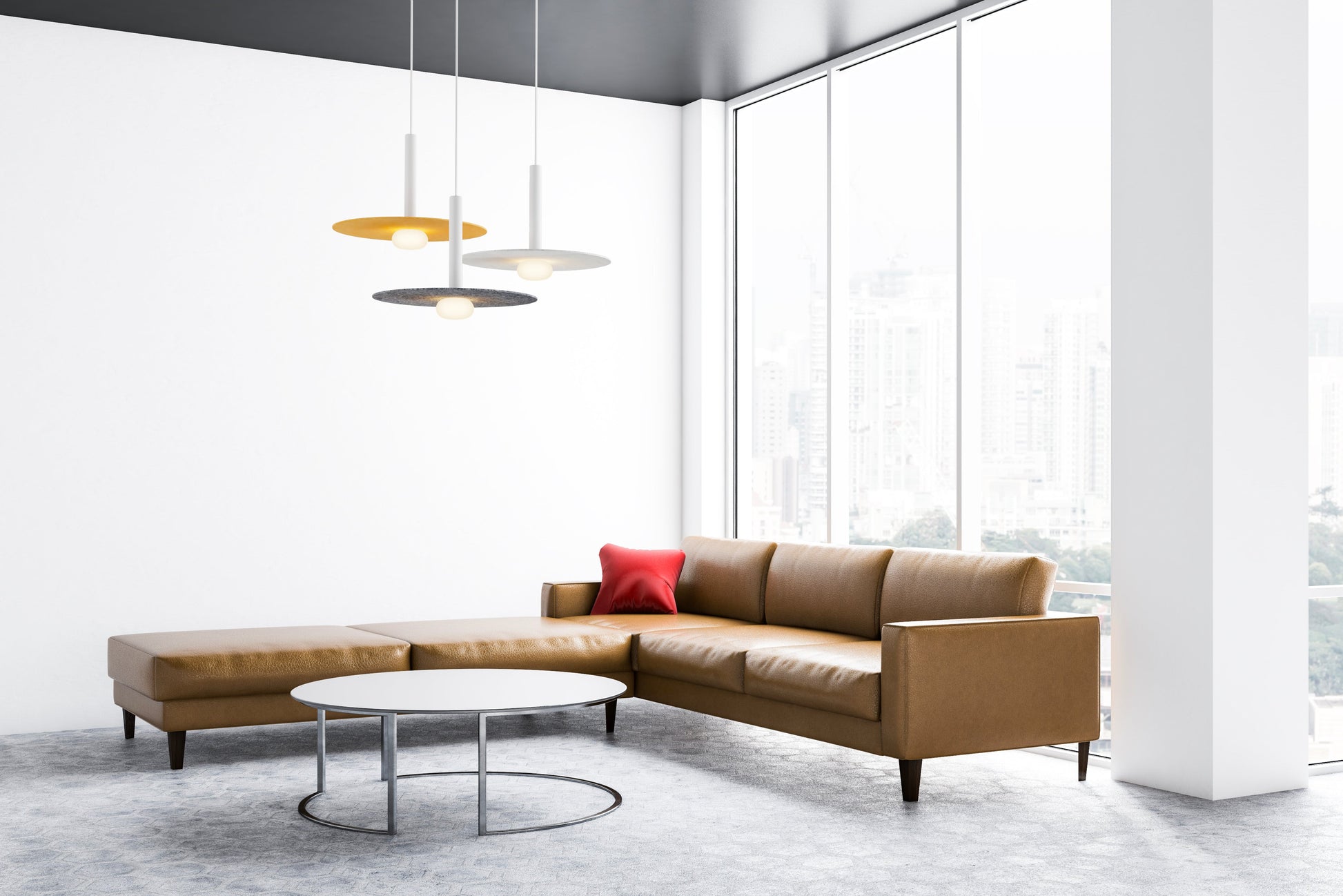 Combi Pendant 6 Linear 5 Combo Brass Matte Black Canopy Glass Ball Attachment Suspension Flush Mount 2 In 1 Cmp L5 S 06 Brs Na Glb by Koncept Inc