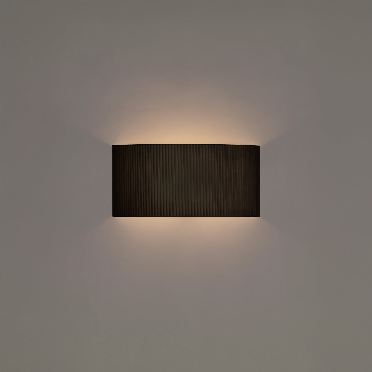 Minimalist rectangular wall lamp in Black Ribbon shade with chrome frame by Santa & Cole Spain