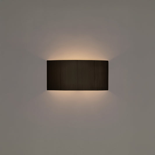 Minimalist rectangular wall lamp in Black Ribbon shade with chrome frame by Santa & Cole Spain