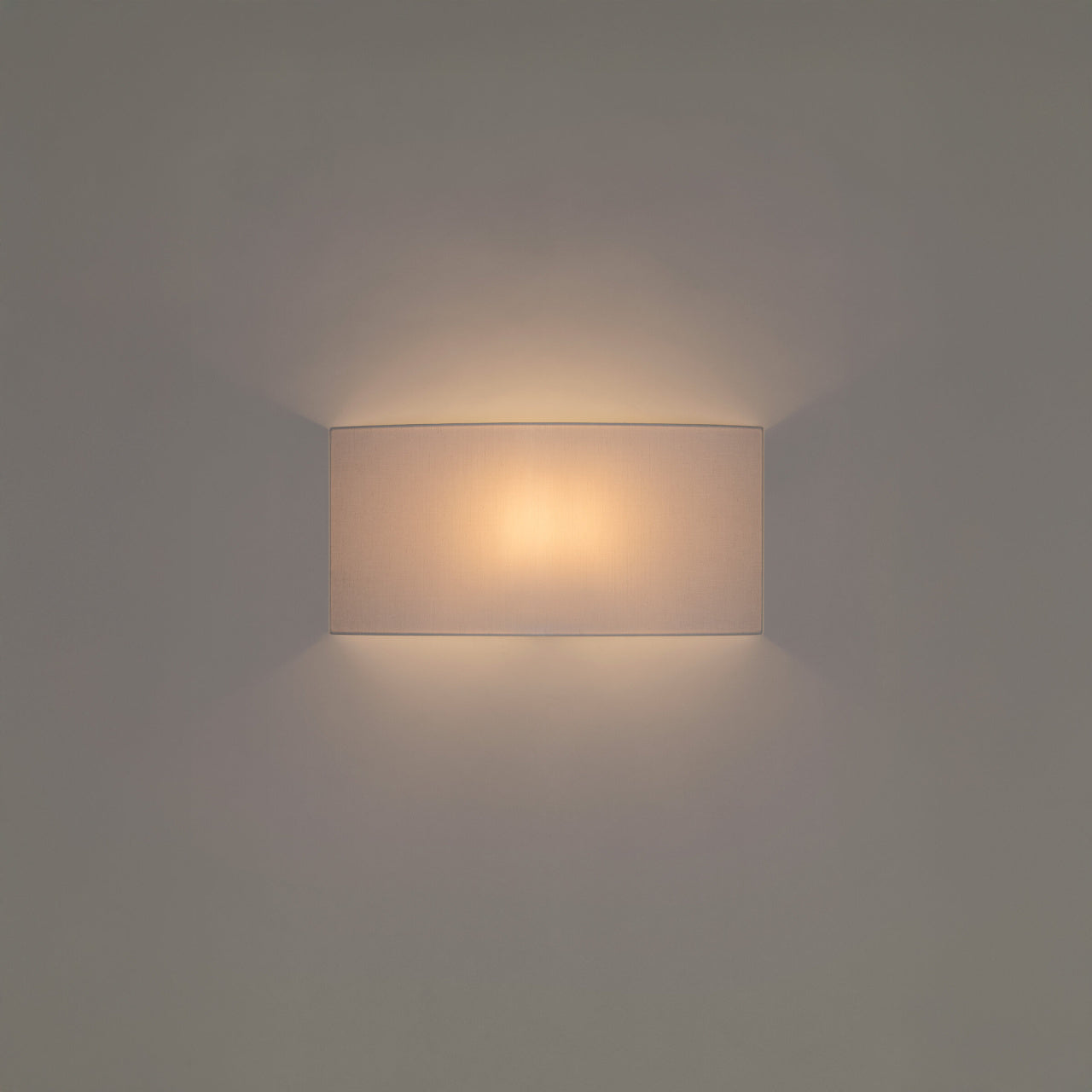 Comodin Rectangular Wall Lamp by Santa & Cole in White Linen finish with warm ambient LED lighting