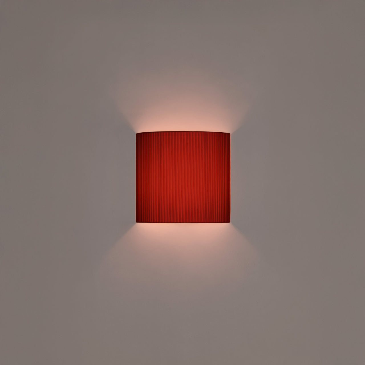 Contemporary Comodin square wall sconce in red amber ribbon finish for luxury interiors