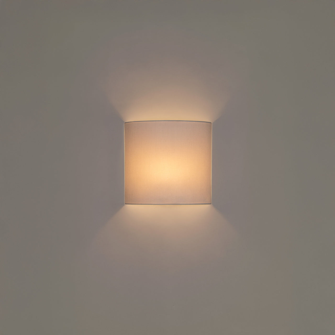 Contemporary Comodin square wall sconce in white linen finish for luxury interiors