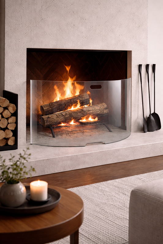 Conmoto Mentas Hardened Crystal Fireplace Screen