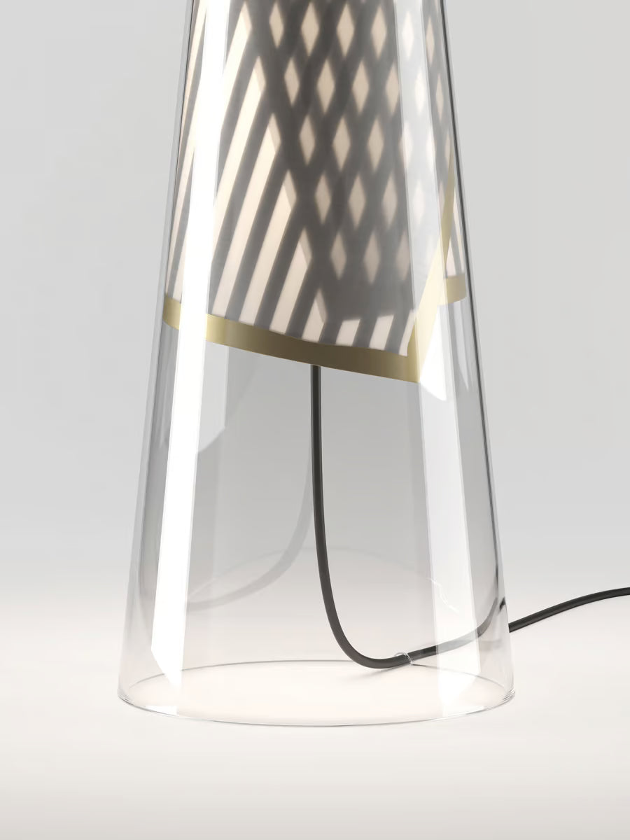 Lodes glass table lamp with warm white integrated LED lighting