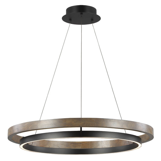 Grace 36 Dual Ring Chandelier LED Vc Oak Wood by Visual & Comfort & Co