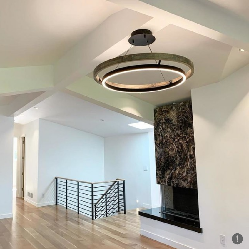 Grace 36 Dual Ring Chandelier LED Vc Oak Wood by Visual & Comfort & Co