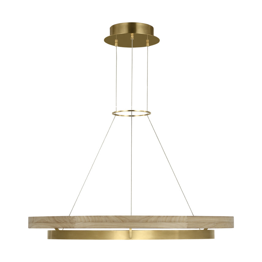 Grace 36 Dual Ring Chandelier LED Vc Oak Wood by Visual & Comfort & Co