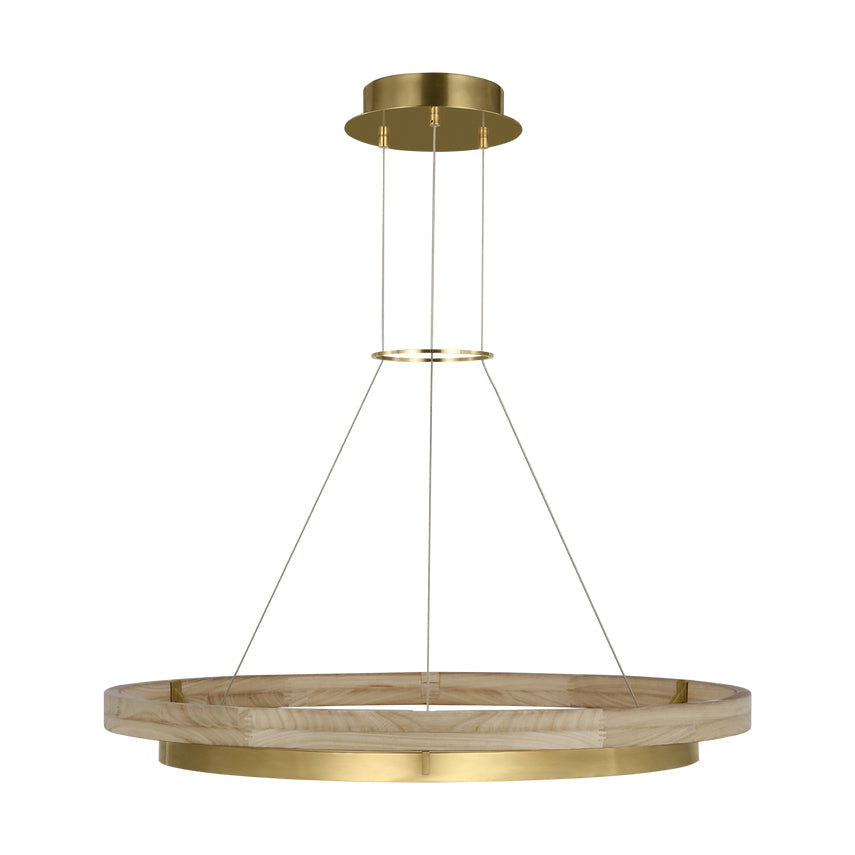 Grace 36 Dual Ring Chandelier LED Vc Oak Wood by Visual & Comfort & Co