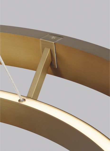 Grace 36 Dual Ring Chandelier LED Vc Oak Wood by Visual & Comfort & Co