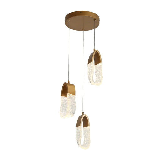 Cleistocactus Ha05127 Frosted Glass LED Chandelier Brass - LNC Home
