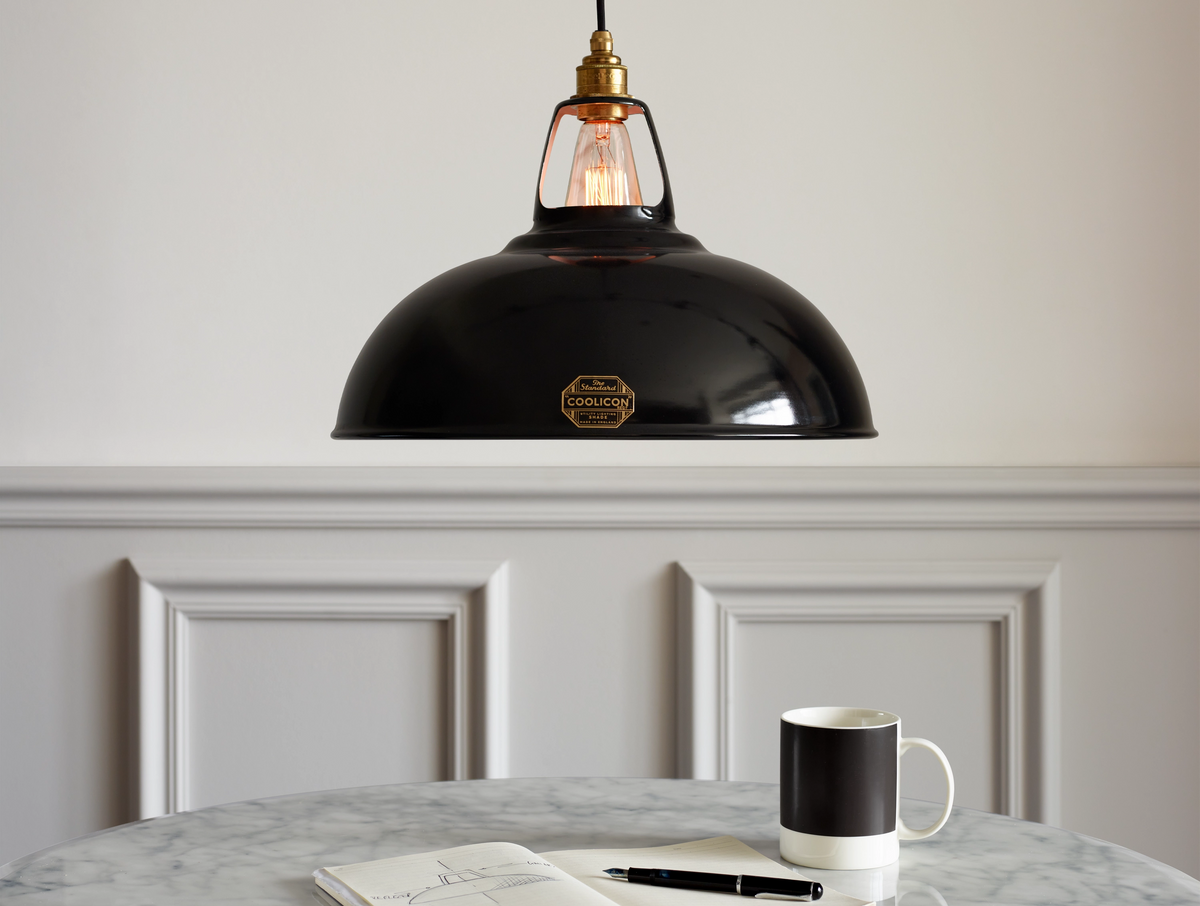Coolicon Original Large Pendant light, jet black vitreous enamel (photo 31)
