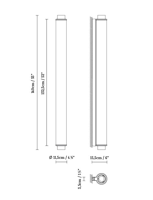 B.lux Slim Skin W1400 dimension drawing