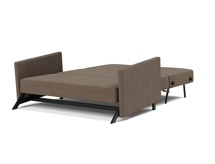 Front view of Innovation Living Cubed sleeper sofa in 411 Esina Cedar Brown