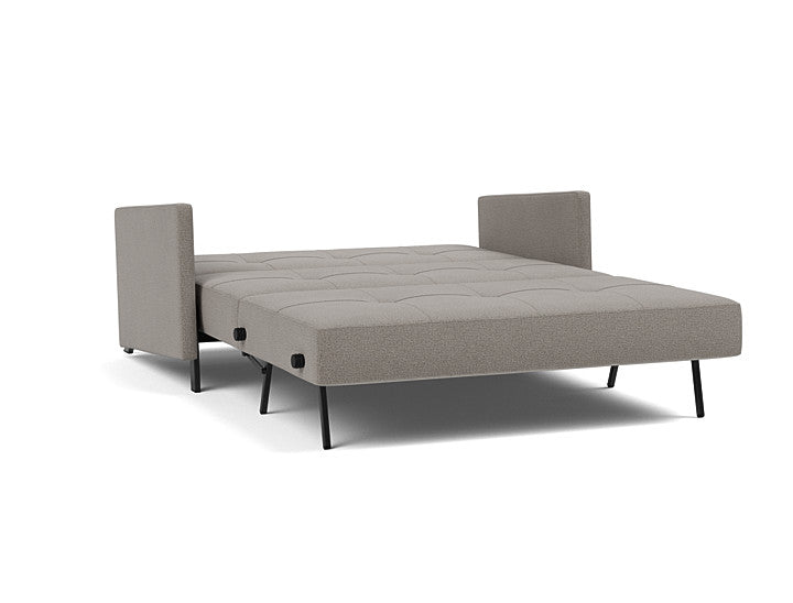 Scandinavian full sleeper sofa with slim arms in Mixed Dance Grey