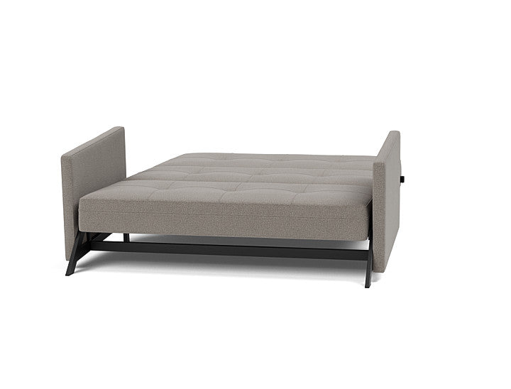 Innovation Living Cubed sofa converted into a full-size bed