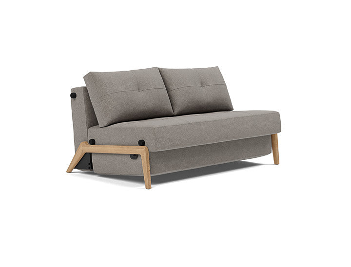 Compact Scandinavian sleeper sofa with 521 Mixed Dance Grey upholstery