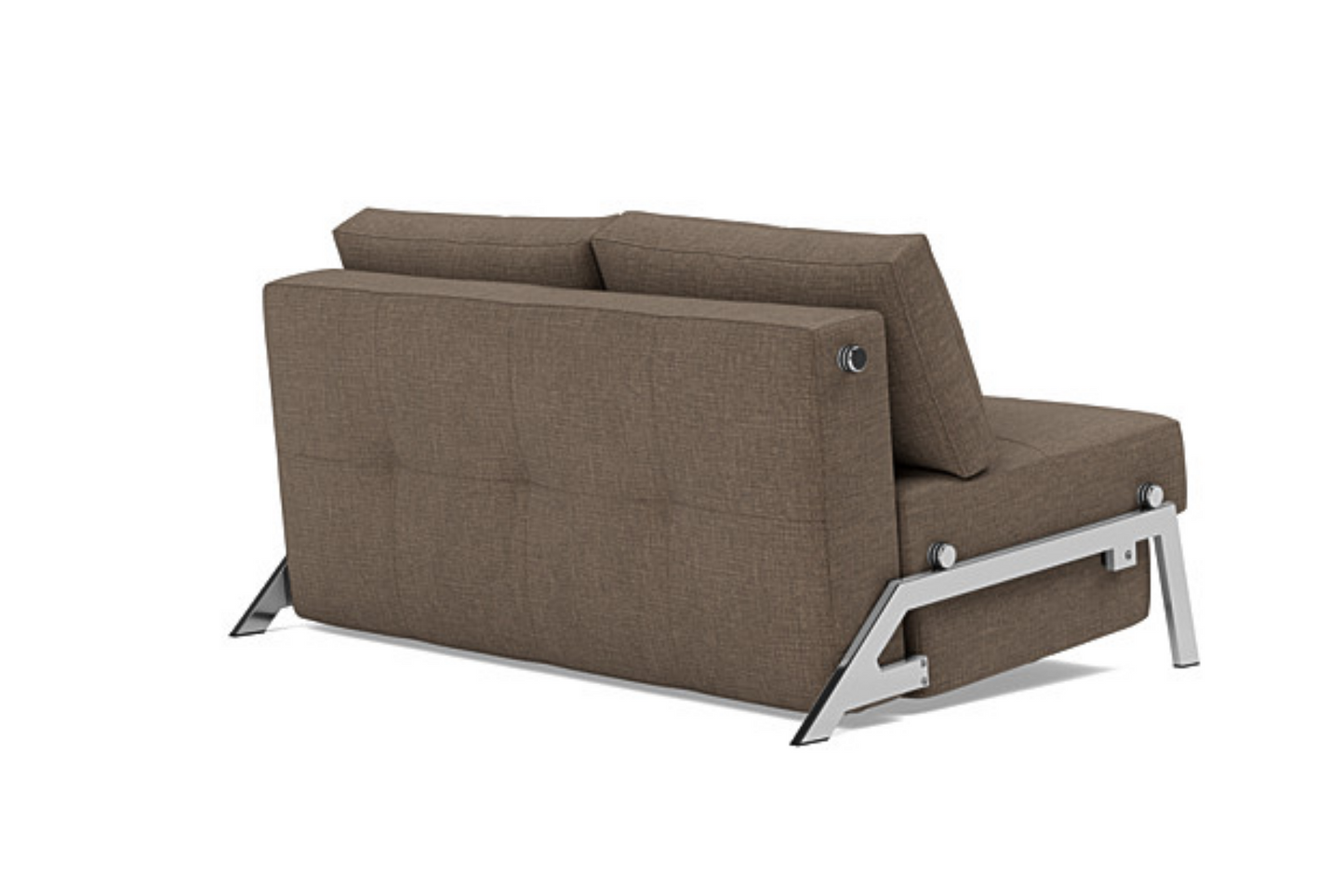 Innovation Living Cubed sofa converted into a full size bed in 411 Esina Cedar Brown