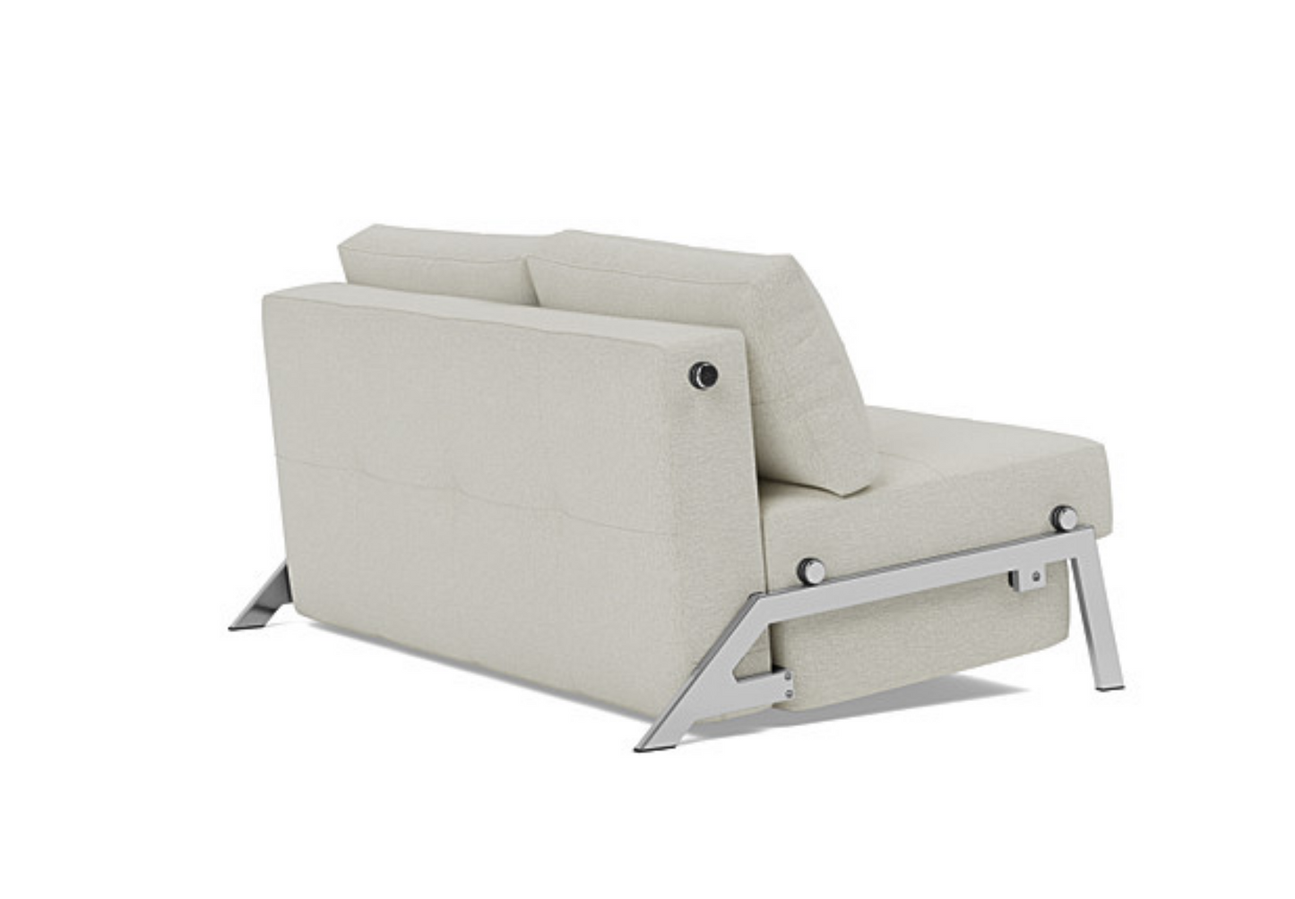 Side angle of Innovation Living Cubed convertible sofa in 527 Mixed Dance Natural