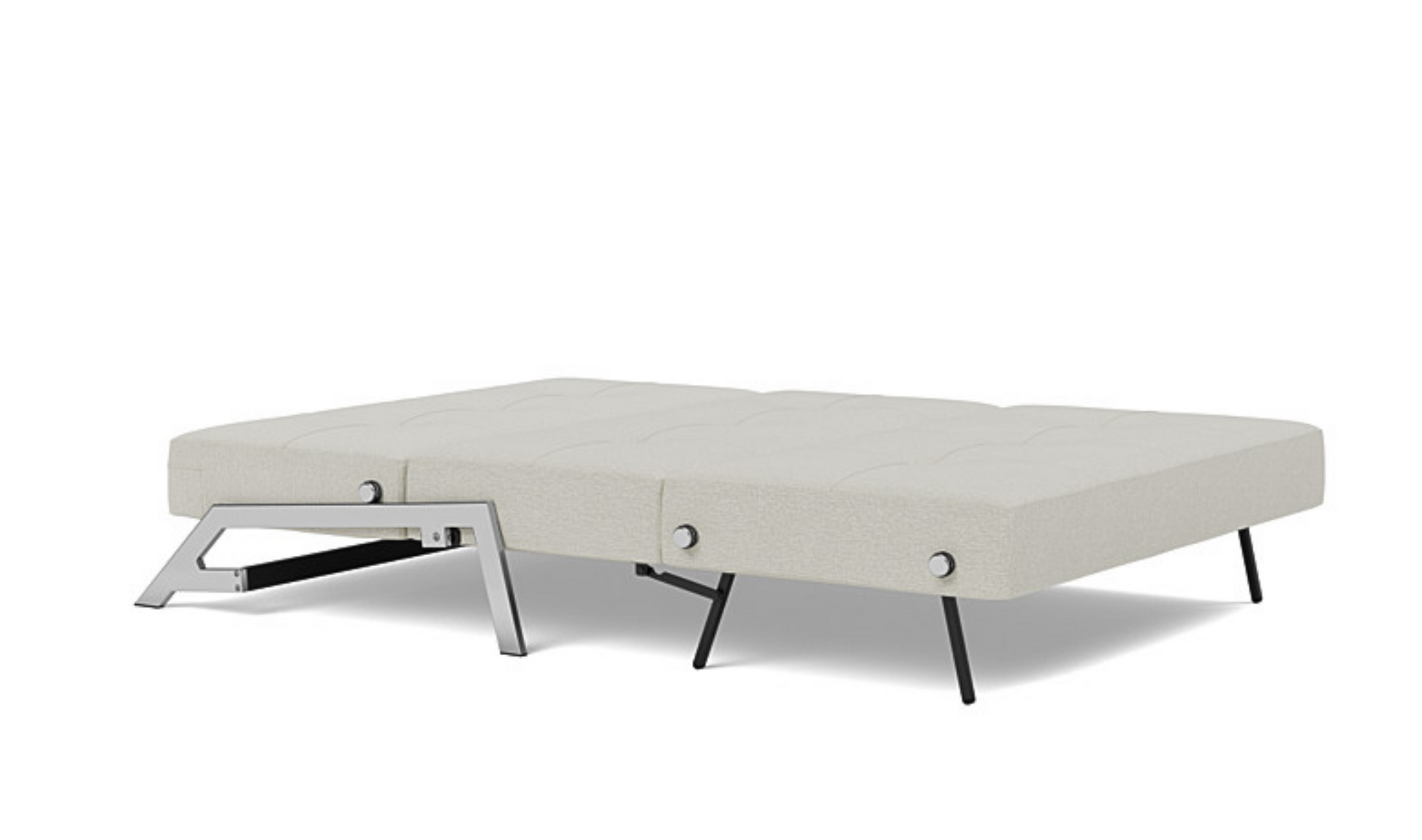 Cubed sleeper sofa converted into a full size bed with 527 Mixed Dance Natural upholstery