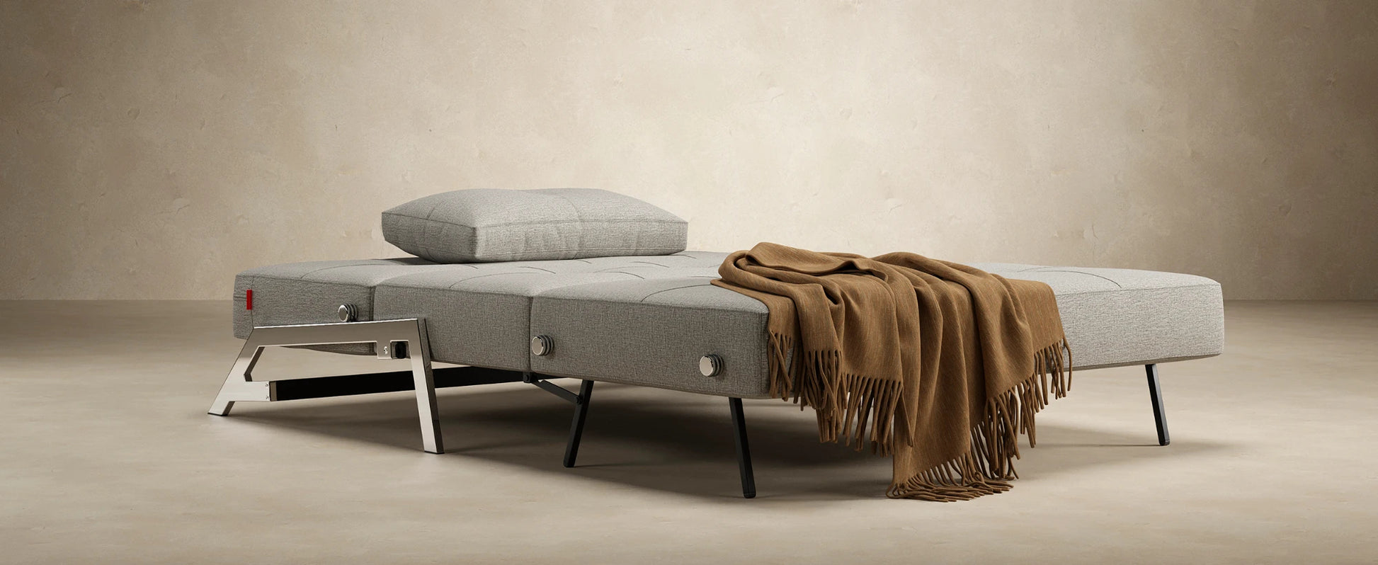 Full size sleeping surface of the Cubed convertible sofa bed