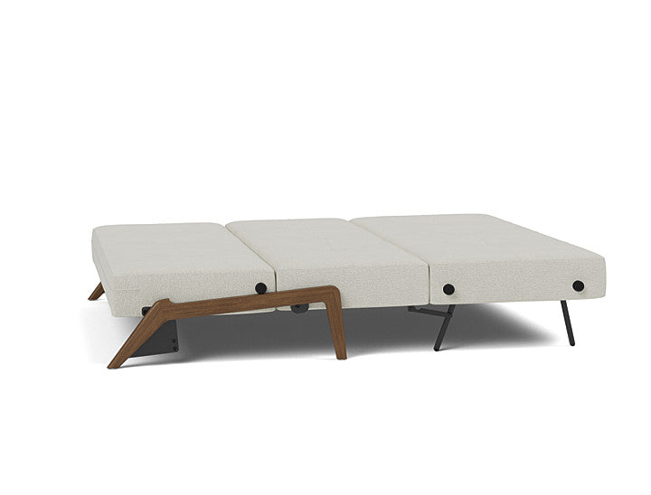 Contemporary grey-beige queen sofa bed in 527 Mixed Dance Natural for compact interiors