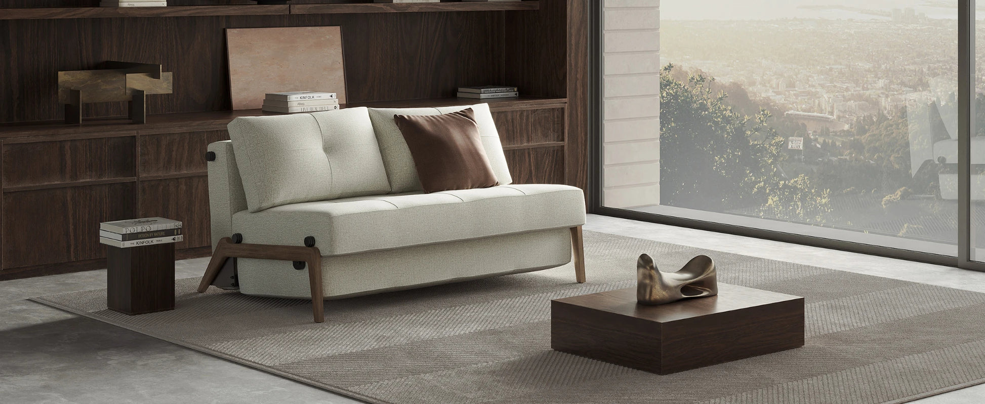 Innovation Living Cubed sofa bed opened into a spacious queen-size sleeping surface