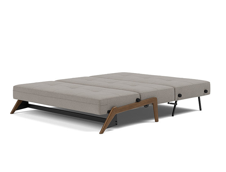Contemporary grey sofa bed with queen sleeping surface for guest rooms and apartments