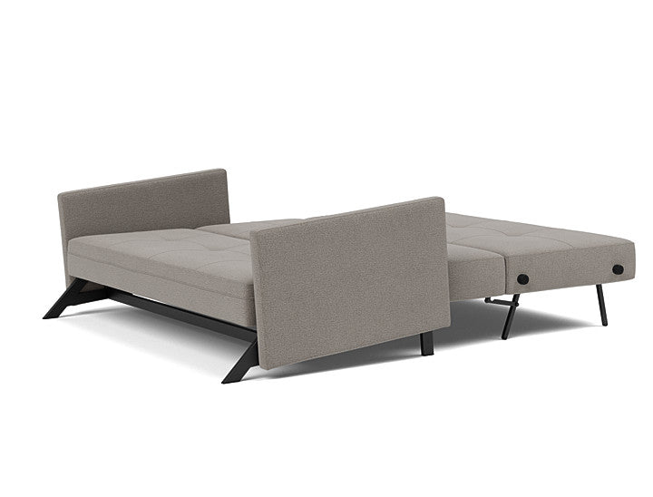 Innovation Living sofa upholstered in 521 Mixed Dance Grey performance fabric