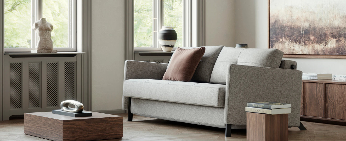 Comfortable modern sofa with high-quality woven upholstery