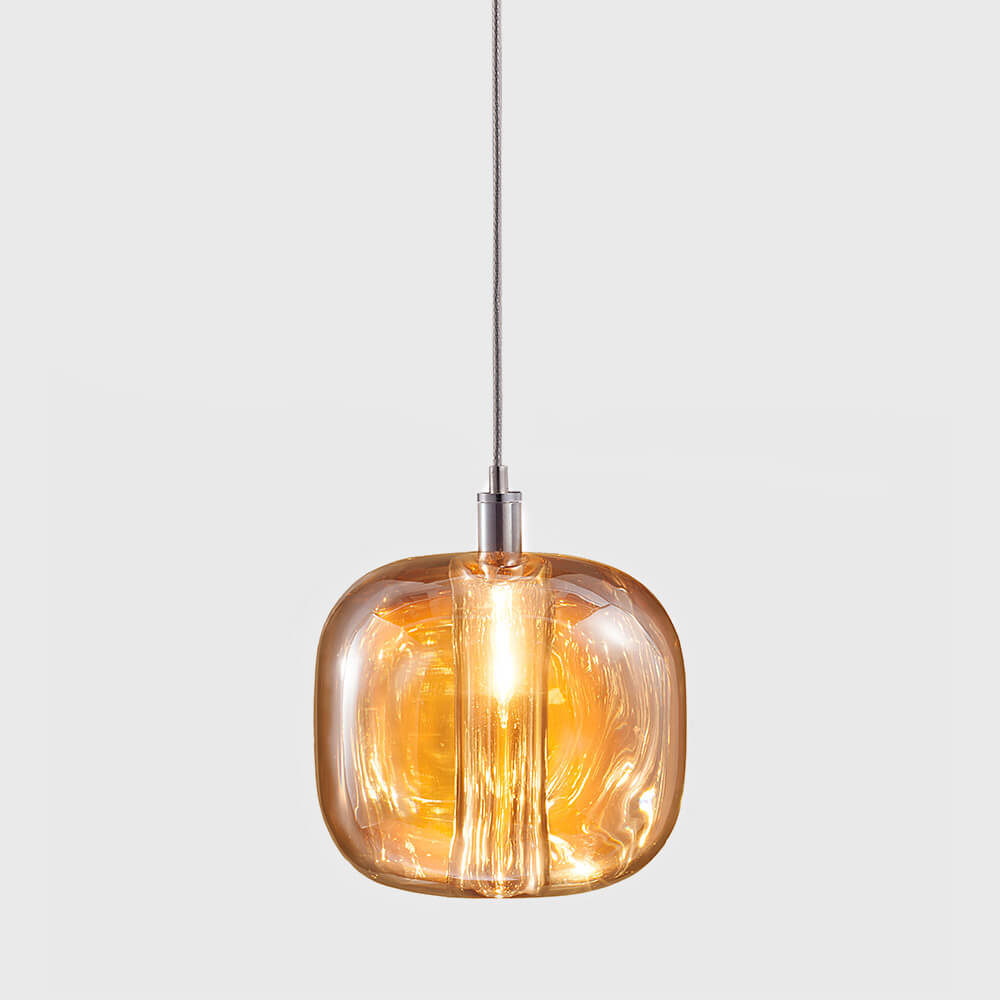 Cubie crystal cube pendant light by Viso, Amber