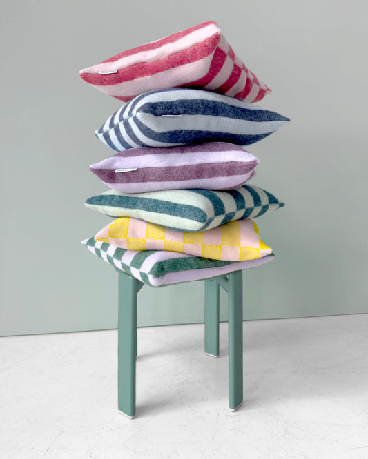Maison Deux Candy Wrap Cushion Cover in Pink/Cherry – main view