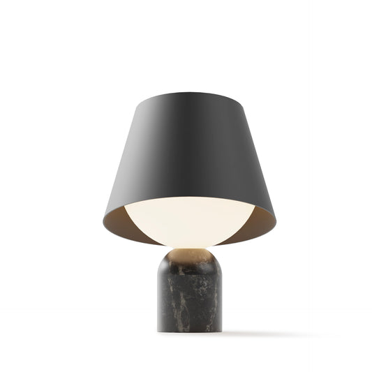 Koncept Dude Marble Table Lamp, Marquina Black Marble, Matte Black Shade (DDT-S-MAB-MTB)