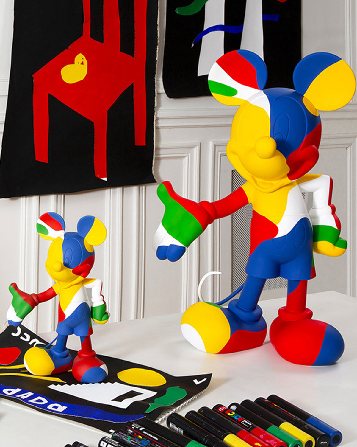 Leblon Delienne Mickey KAMO by Jean-Charles de Castelbajac sculpture in Multicolor camouflage, 12 inch – view 4