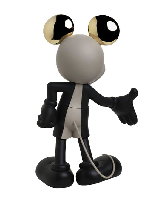 Leblon Delienne Mickey by Kelly Hoppen sculpture in Taupe, Black & Gold, 12 inch