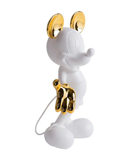 Leblon Delienne Mickey Welcome sculpture in White & Gold, 12 inch